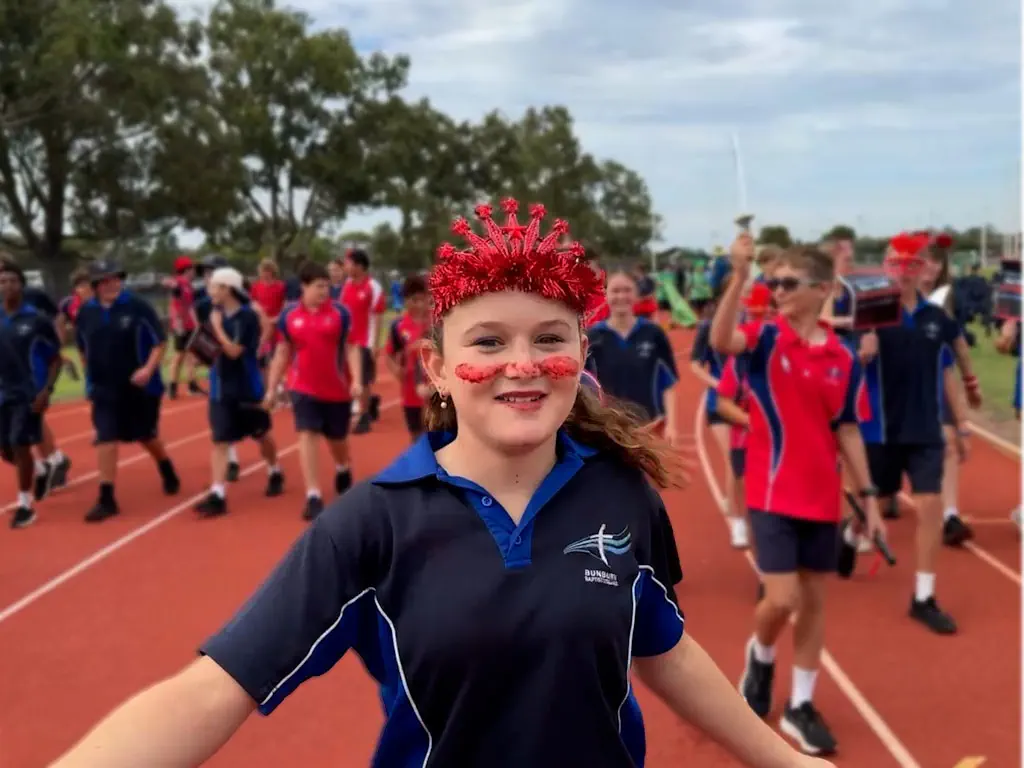 Bunbury Baptist College students competing at the Athletics Carnival
